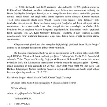 Bursa Büyükşehir Belediyesi BUSKİ Yağmur Mazgalı Hatası