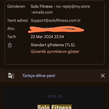 Solo Fitness'ta Siparişim Kayıplara Karıştı.