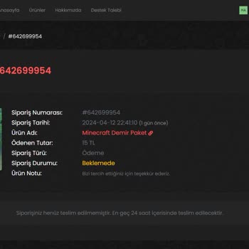 Crispium Minecraft Siparişim Gelmedi.
