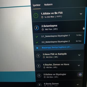 BTK Akademi A1 Seviye İngilizce Eğitiminde İlerleme Yüzdesi