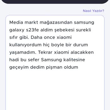 Samsung S23fe Şebeke Sorunu