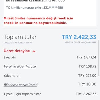 THY Satın Aldığım Koltuğu Vermedi