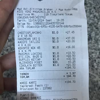 A101 Şubesinden Aldığım Ürünün İçinde Sert Kağıt Parçası Çıktı