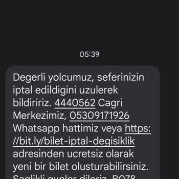 Kamil Koç Son Dakika Bilet İptali