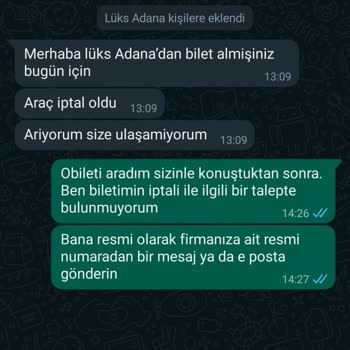 Lüks Adana Firması Kara Borsada Biletimi Satmış Olabilir Mi?
