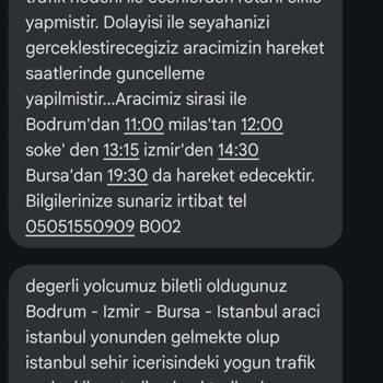 Rota Turizm Sefer Saatlerimiz Değişti