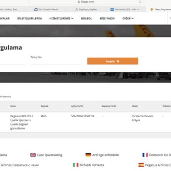 Pegasus Üyelik Bilgilerimin Güncellenememesi Sorunu