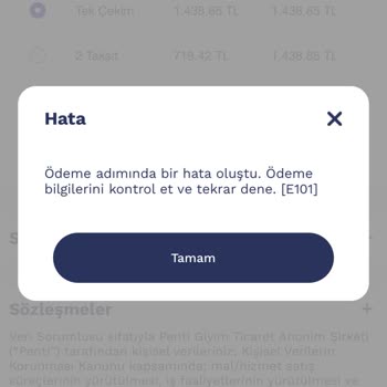 Penti Ödeme Yapmıyor Ürünleri Alamıyorum