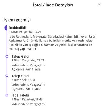 N11 Den Aldığım Ürünü İade Edemiyorum