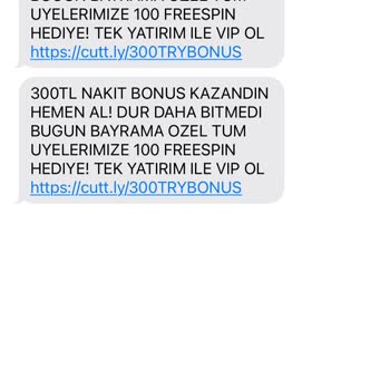 Türk Telekom GSM Numarama +44... Gelen Bahis Mesajları