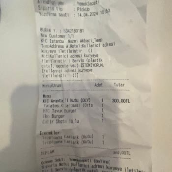 Yemeksepeti Yanlış Sipariş Ve İletişim Sorunu Yaşadım