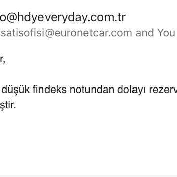 Euronet Car Rental Enuygun.com Paramı İade Etmiyor