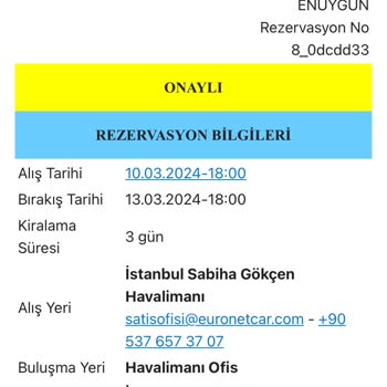 Euronet Car Rental Enuygun.com Paramı İade Etmiyor