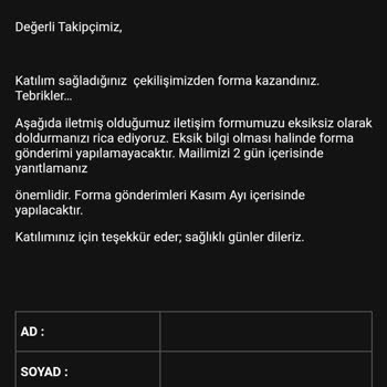 GKN Kargo 100. Yıl Forma Çekilişi Kazandım Formamı Getirmediler