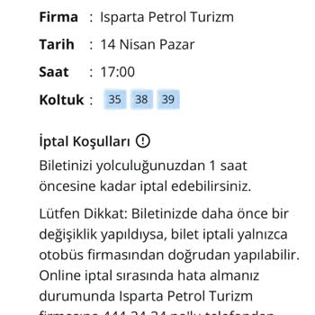 Isparta Petrol Turizm Koltuk Numaraları Ve Otobüs Değişmiş Bahanesi