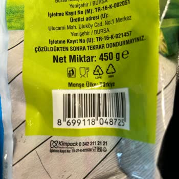 Fine Food Çokça Marka Bamya Paketi İçindeki Yabancı Cisim