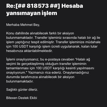 Bitexen Karşılaştığım Sorun