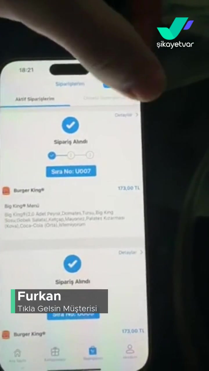 Tıkla Gelsin'den Burger King'den Verdiğim Siparişin İadesi Yapılmadı videonun kapak resmi