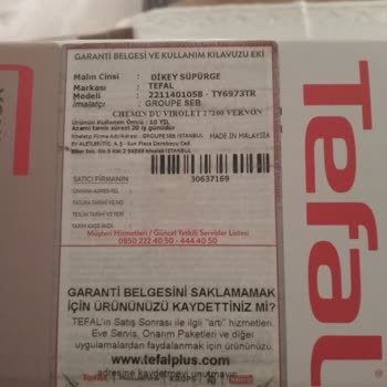 Tefal Firmasından Şikayetçiyim Tefal'den Süpürge Alınmamalı