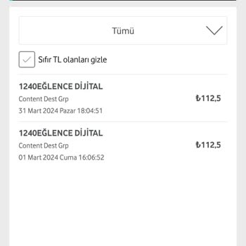 Vodafone 1240 Eğlence Dijital Content Dest Grup Aboneliği