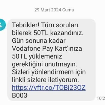 Vodafone Her Şey Yanımda Vodafone Yarışma Kazancım Yüklenmedi!