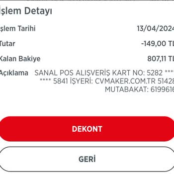 CV Maker Hesabımdan Haberim Olmadan Para Çekti