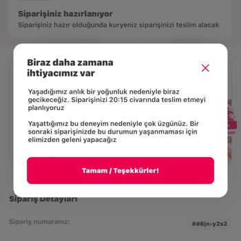 Yemeksepeti'nin Sipariş Aksatması Ve Yetkililere Ulaşılamaması Hk