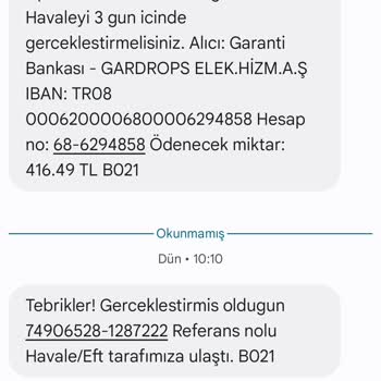 Gardrops Havale İle Alışveriş Mağduriyeti