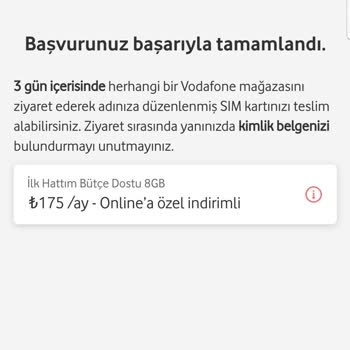 Vodafone Faturalı Hat Tarife Ücretleri