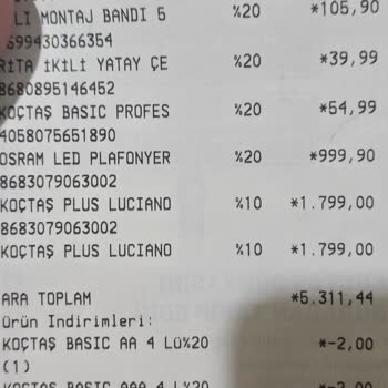 Koçtaş Kusurlu Stor Perde