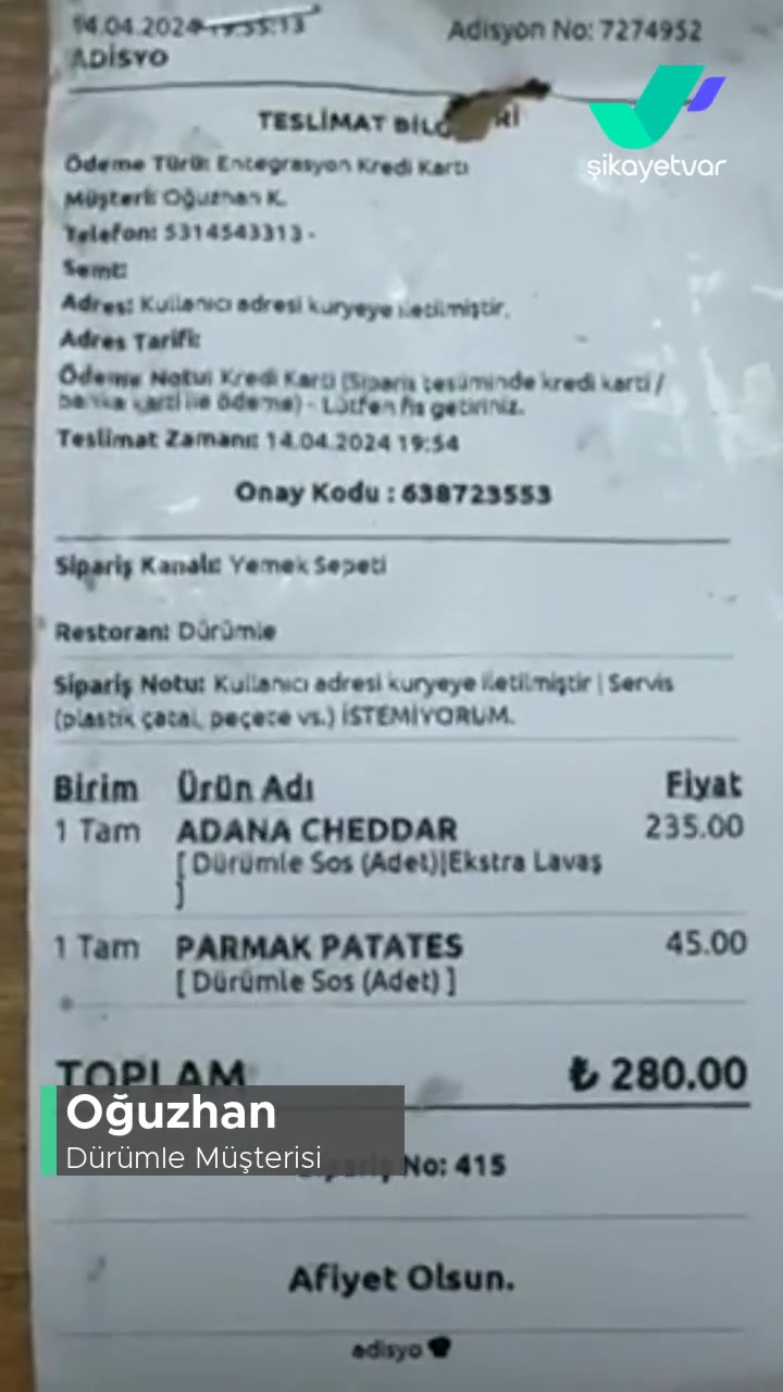 Dürümle Sos Lavaş Koymuyorlar videonun kapak resmi