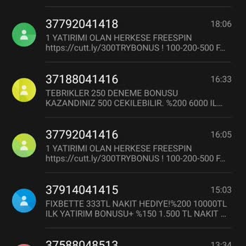 Vodafone 37 İle Başlayan Spam SMS'ler