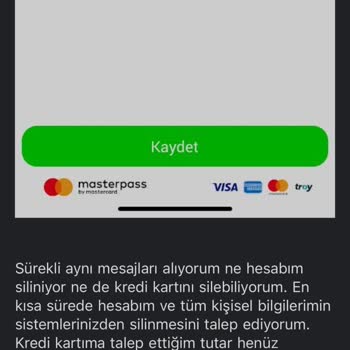 Martı Uygulamasından Hesabım Ve Kredi Kartı Bilgilerim Silinmiyor