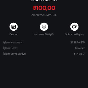 Atlas Yazılım Hesaptan Habersiz Para Çekti