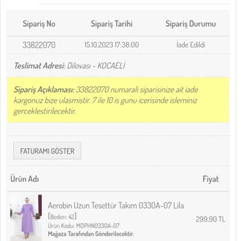 Sefamerve 6 Ay Geçmesine Rağmen İade Ettiğim Ürünün Ücretinin Ödenmemesi
