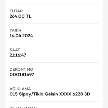 Tıkla Gelsin Hesabımdan Parayı Çekti Fakat Siparişi Oluşturmadı.