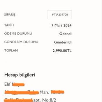 Tiamob Mobilya Gönderilmeyen Ürün