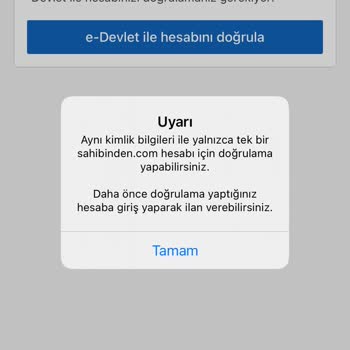 Sahibinden E-Devlet Doğrulama Hatası Ve İlan Sorunu