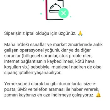 Yemeksepeti Mahalle Yemeksepeti Mağduriyetimin Acilen Giderilmesini Talep Ediyorum