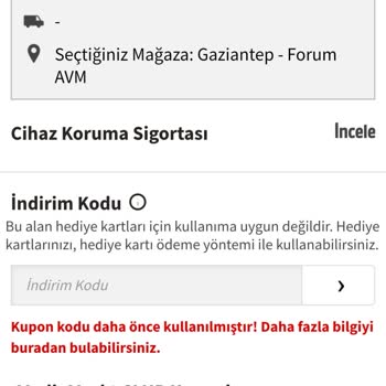 Media Markt Sitesi Kupon Hatası Verdi