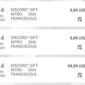 Discord Haberim Olmadan 99.99 Dolarlık Harcama Yapılmış