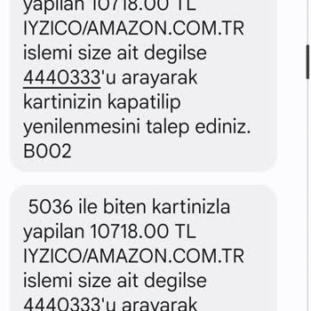 Amazon Kredi Kartımdan Bilgim Dışında İşlem