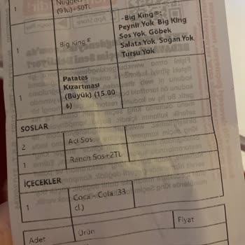 Bursa Görükle Burger King Hatalı Sipariş Sorunları