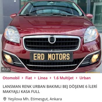 Erdinç Motors (Ankara) 35 *** 725 Plakalı Linea 2012 1,6