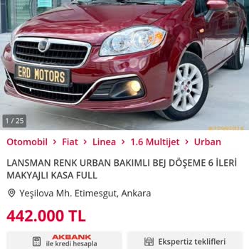 Erdinç Motors (Ankara) 35 *** 725 Plakalı Linea 2012 1,6