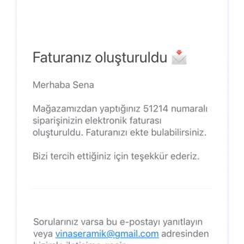 Vina Seramik Ürünlerim Belirtilen Süre İçerisinde Gönderilmedi