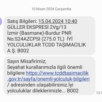 TCDD Satın Aldığım Biletim Görüntülenmiyor