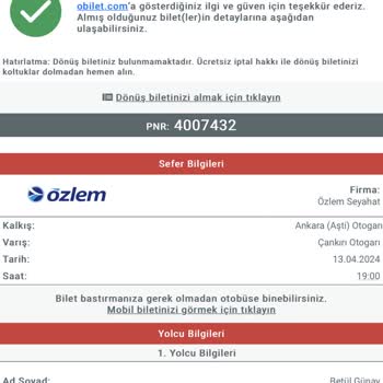 Başkent Turizmin Otobüs Saatlerinin Karışıklığı Sonucu Mağduriyetim