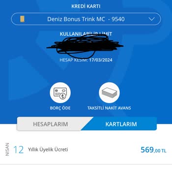 Denizbank Kart Aidat Ücreti