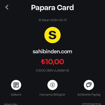 BinBin Kart Eklerken Çekilen Ücret